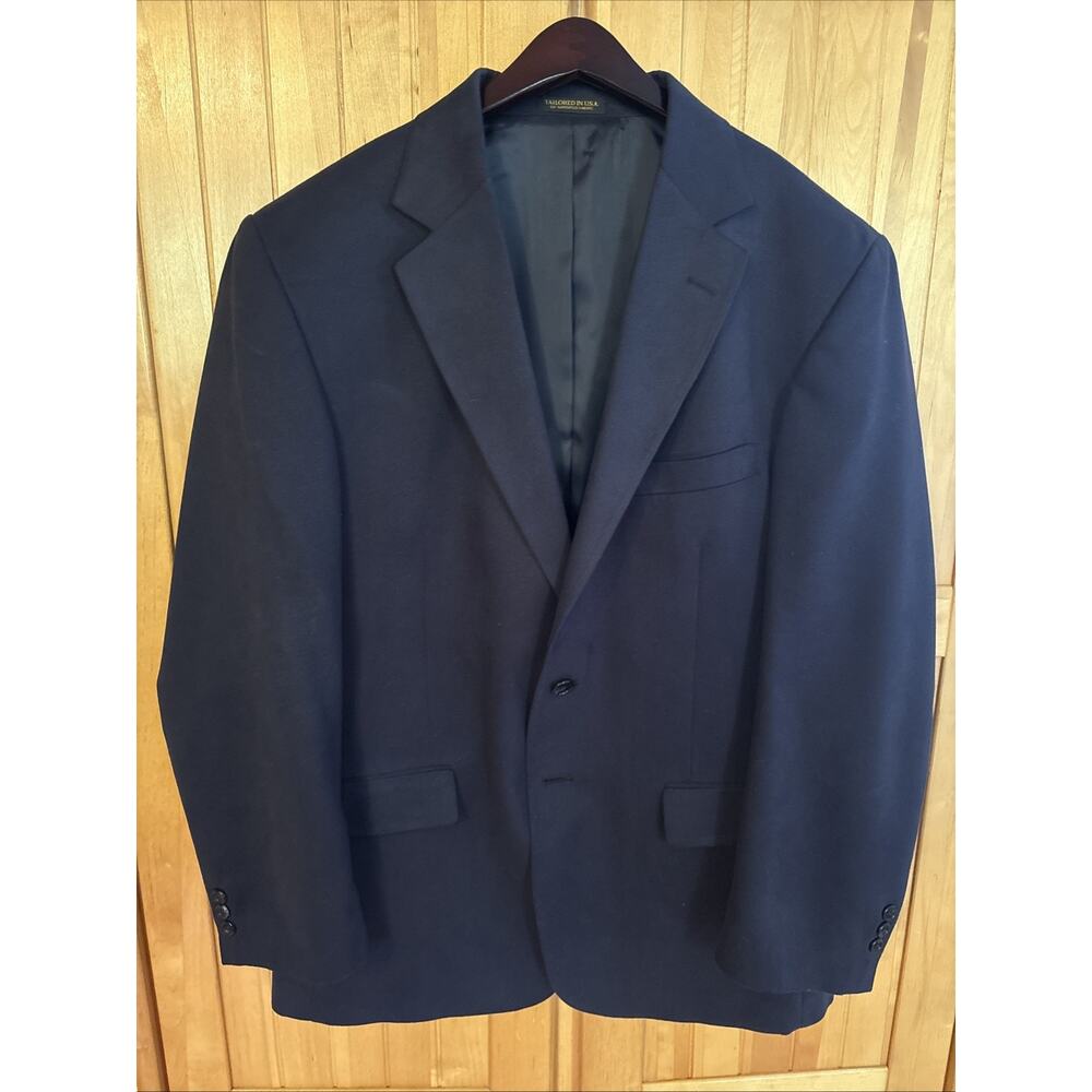 VTG Norm Thompson Genuine Suede 42 Blazer Jacket Sport Coat Mens Blue USA